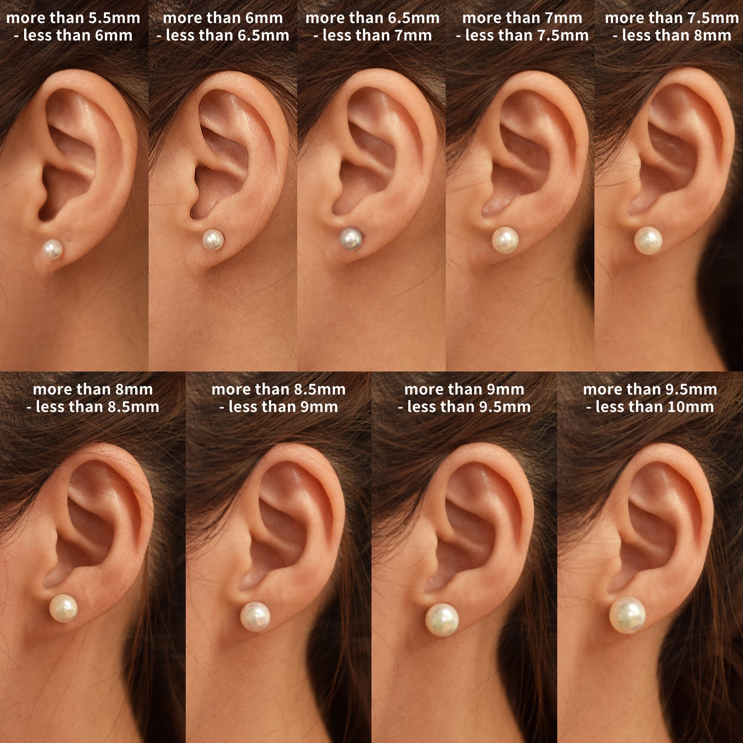 Actual product White pink 8mm - 8.5mm Seawater Akoya Pearl White Pink Stud Earring 18K From Japan Japanese Seawater reenspearl