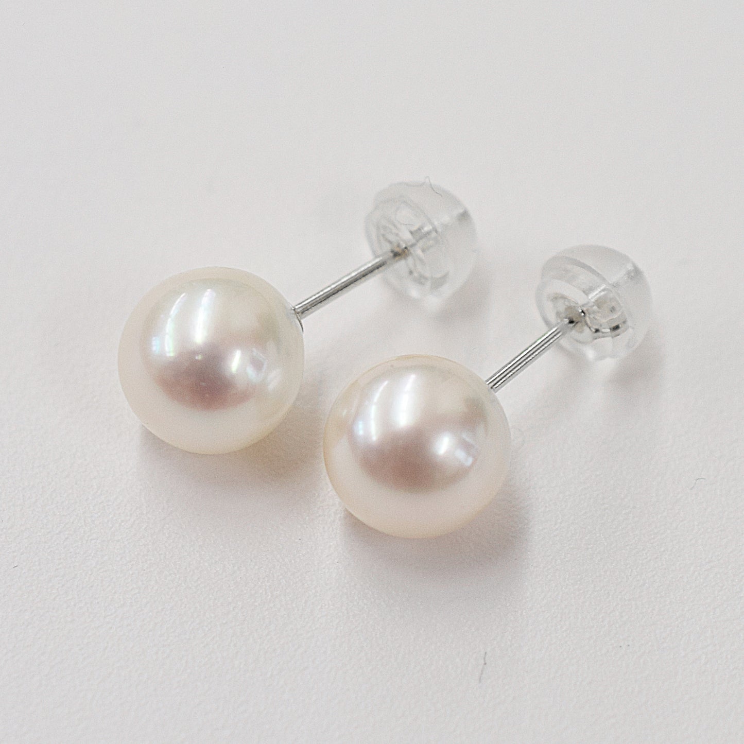 Hanadama rank 7.5mm - 8.5mm Seawater Akoya Pearl White Pink Stud Earring 18K Japan anniversary Japanese Seawater birthday 真珠 あこや 花珠
