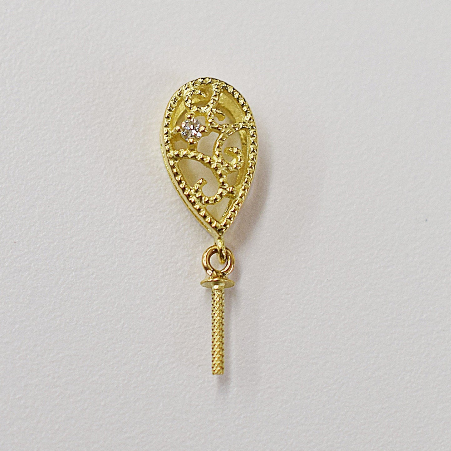 Only metal fittings 0.01ct K18YG Diamond Pendant top RP00031