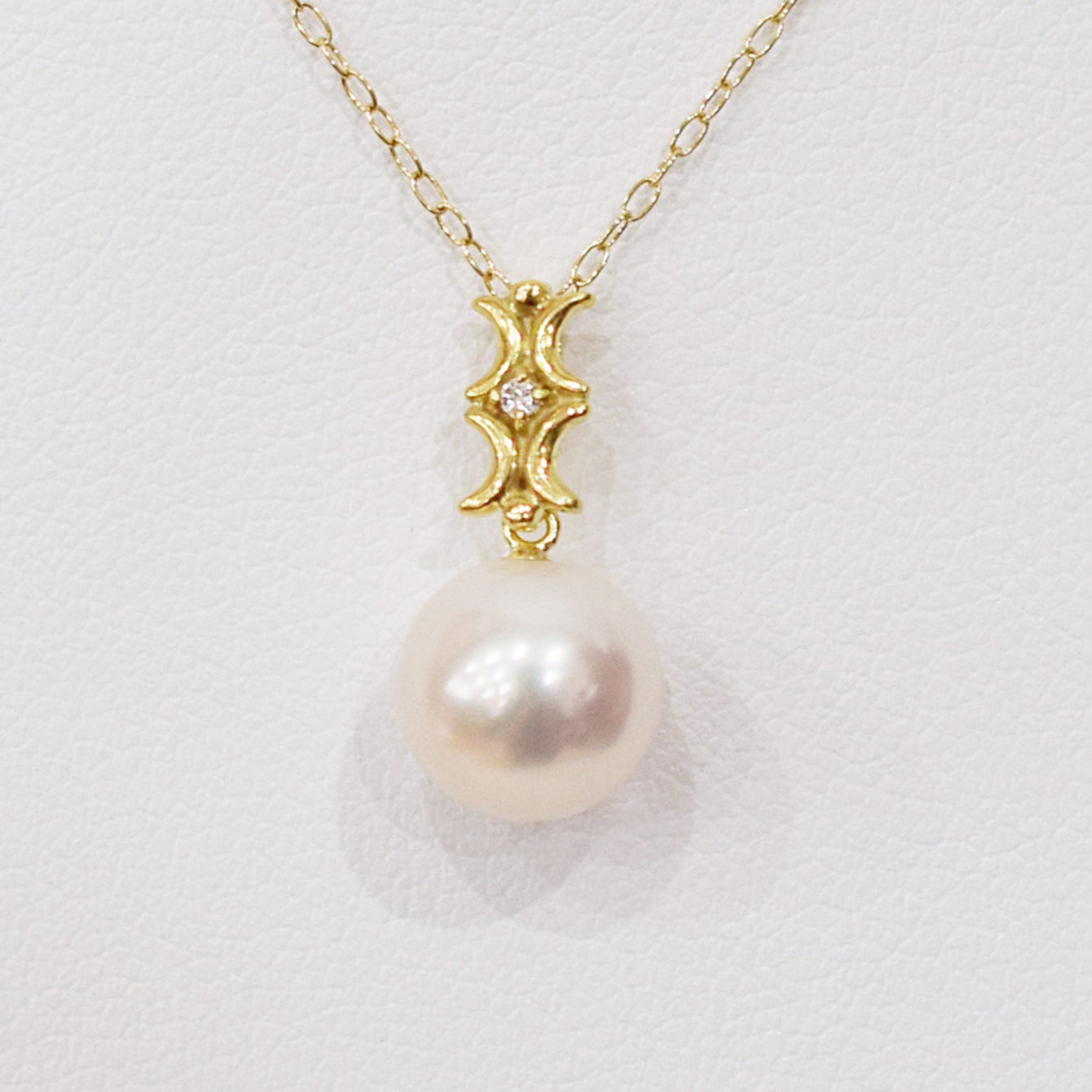 Hanadama rank White pink 8mm - 9.5mm Diamond 18K pendant necklace Akoya Pearl Real Japan Seawater pearl SIKC420 RP0007