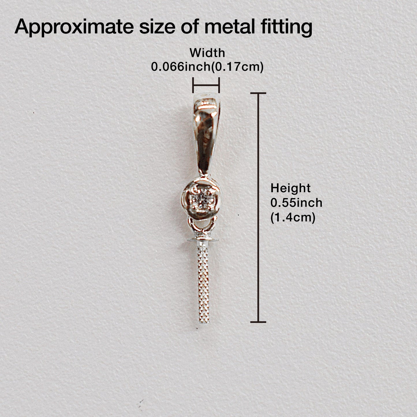 Only metal fittings 0.01ct K14WG Diamond Pendant top RP0007