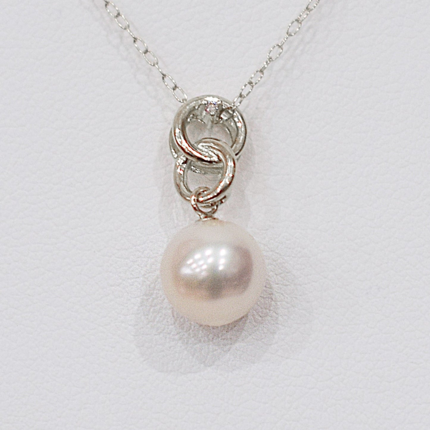 Hanadama rank White pink 8mm - 9.5mm Diamond 18K pendant necklace Akoya Pearl Real Japan Seawater pearl SIKC420 SIK00081