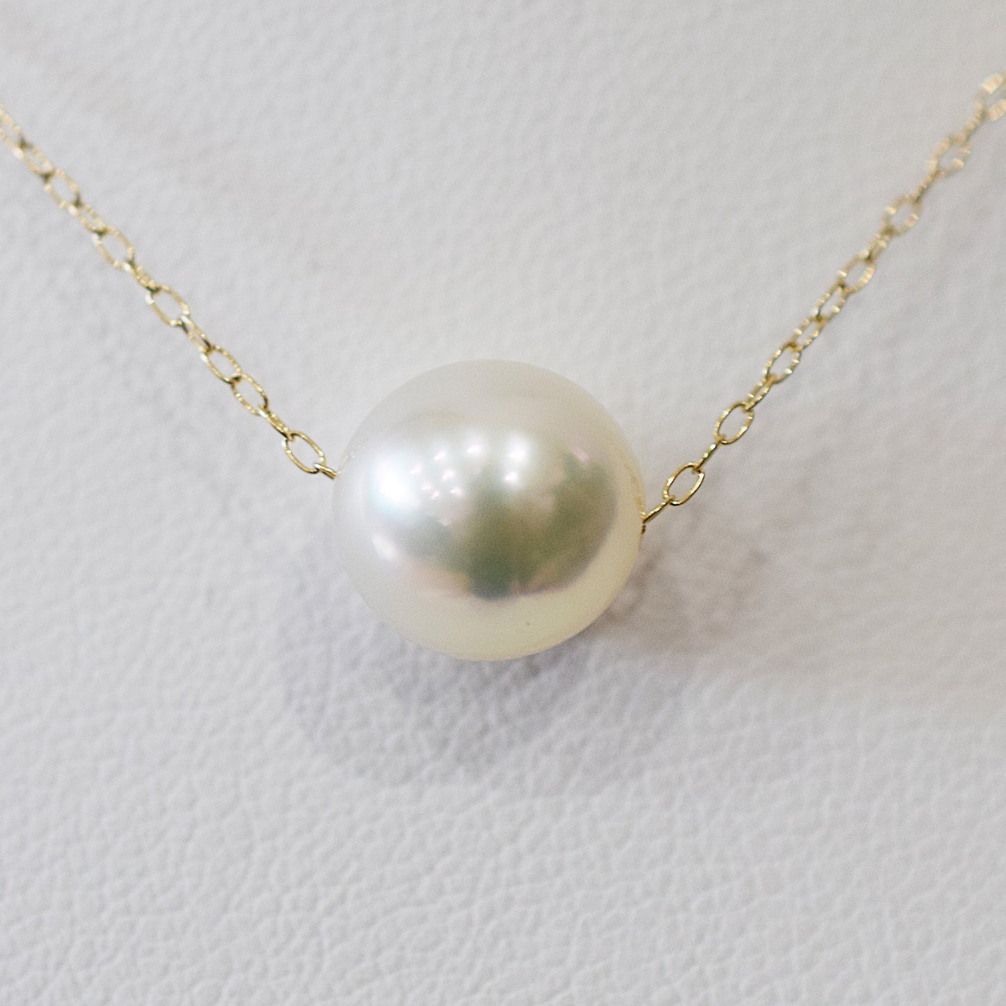 <SALE> Limited to actual item Natural color 9mm - 9.5mm Semi - Round K10YG necklace Seawater Real Akoya Pearl Japan