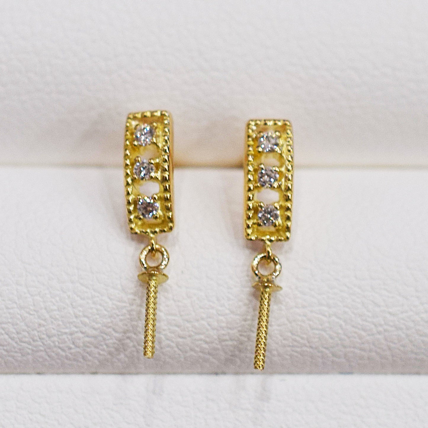 Only metal fittings K18YG stud earring Metal fitting Recommended for pearls 7mm - 9mm