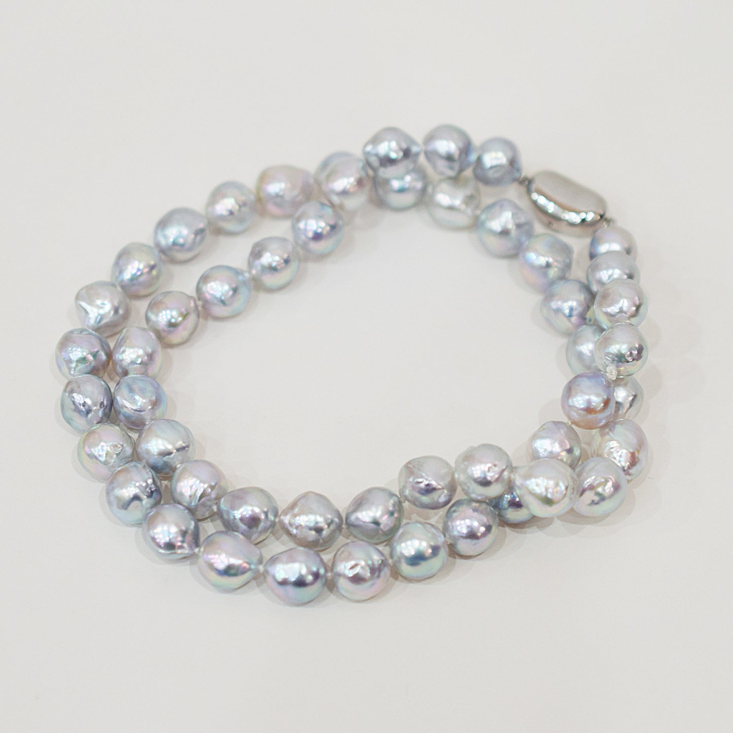 Limited to actual item Necklace Natural color Baroque 9mm - 10mm Akoya Pearl Japan 20.6inch starand choke