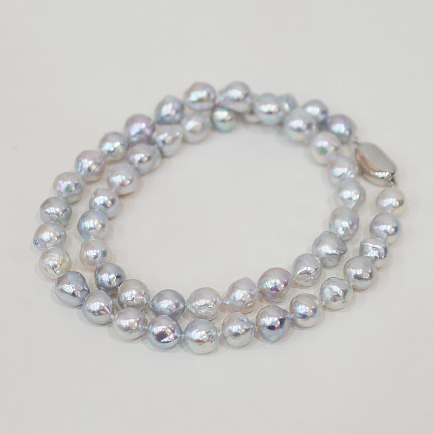 Limited to actual item Necklace Natural color Baroque 9mm - 10mm Akoya Pearl Japan 20.2inch starand choker