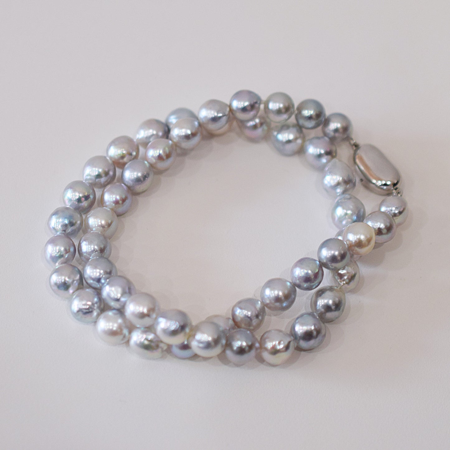 Limited to actual item Necklace Natural color Baroque 8mm - 9mm Akoya Pearl Japan 17.3inch starand choker