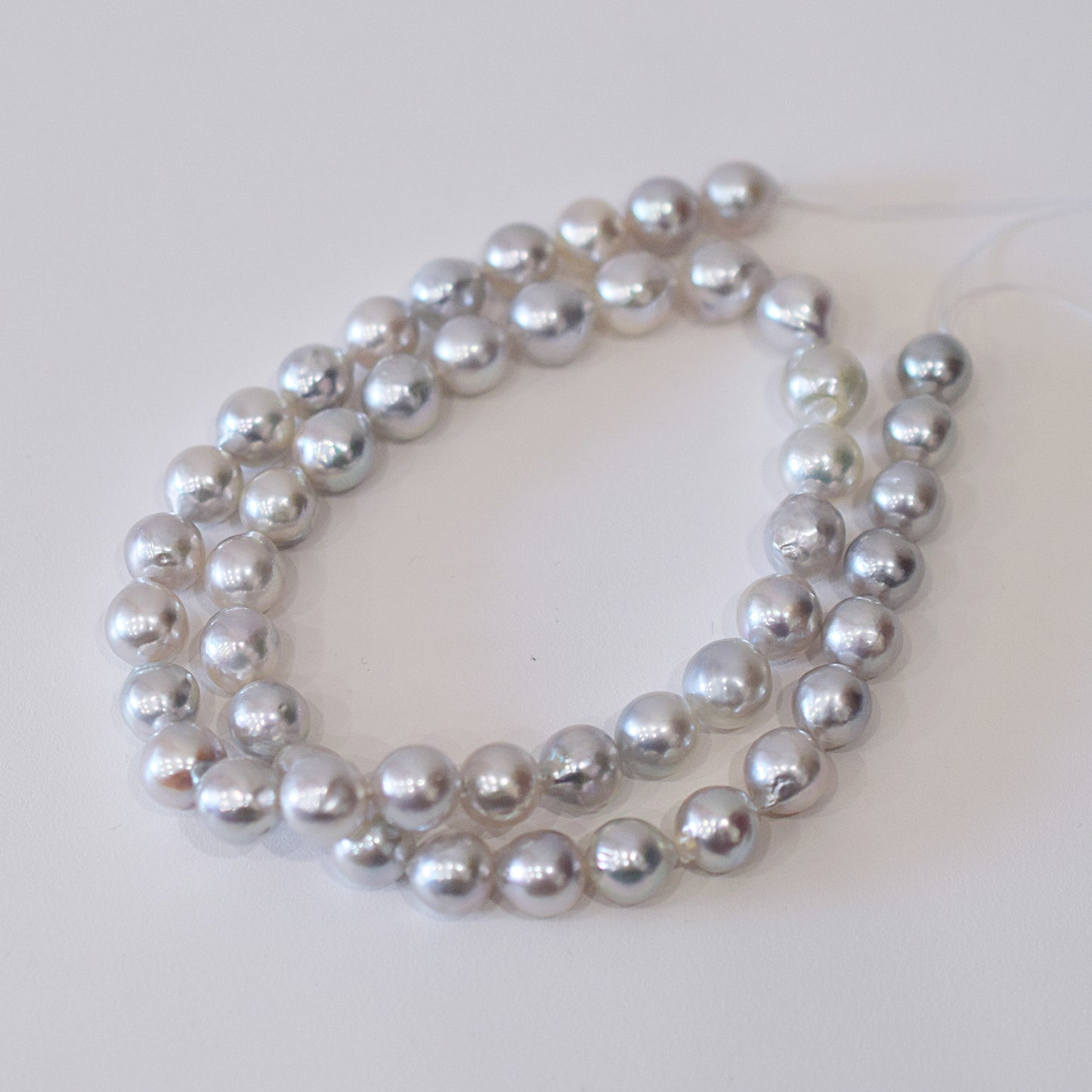 Limited to actual item Necklace Natural color Baroque 8mm - 9.5mm Real Akoya Pearl Japan 16.5inch 42cm starand Japanese choker reenspearl