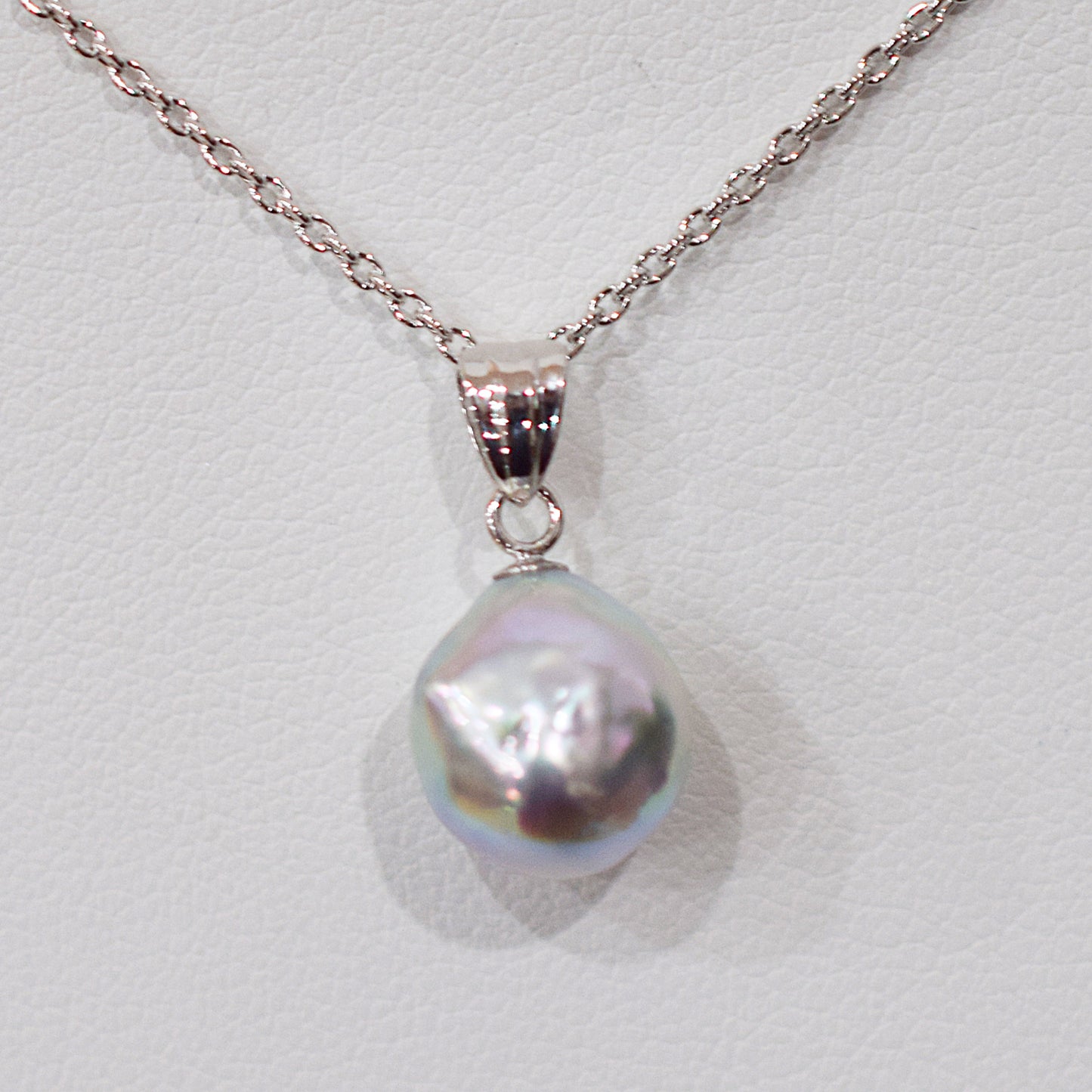 <SALE> Limited to actual item Pendant top Necklace Natural color Baroque 10mm Real Akoya Pearl Japan 17.7inch Japanese