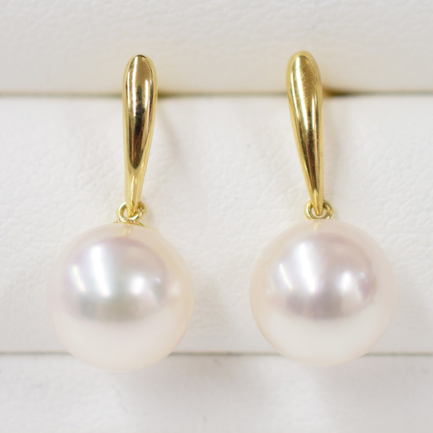 Hanadama rank White pink 7.5mm - 8.5mm Real Akoya Pearl K18YG Earrings Japan akoyapearl Japanese Seawater reenspearl あこや 真珠 日本 天草