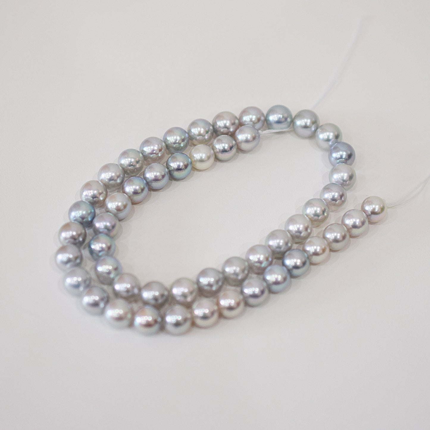 Limited to actual item Necklace Multi color Natural color Semi-round 8mm - 8.5mm Real Akoya Pearl Japan 16.1inch starand choker reenspearl