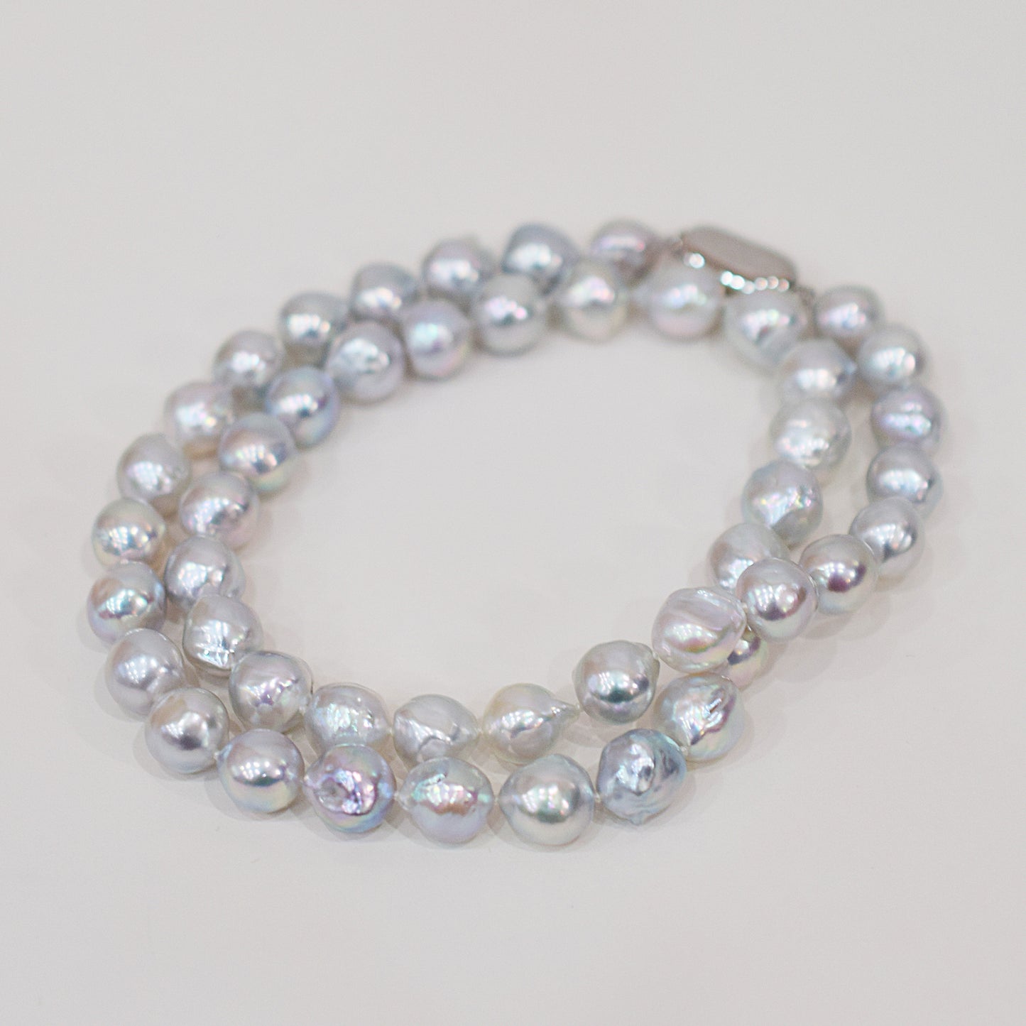 Limited to actual item Necklace Natural color Baroque 9mm - 10mm Akoya Pearl Japan 19.6inch starand choker
