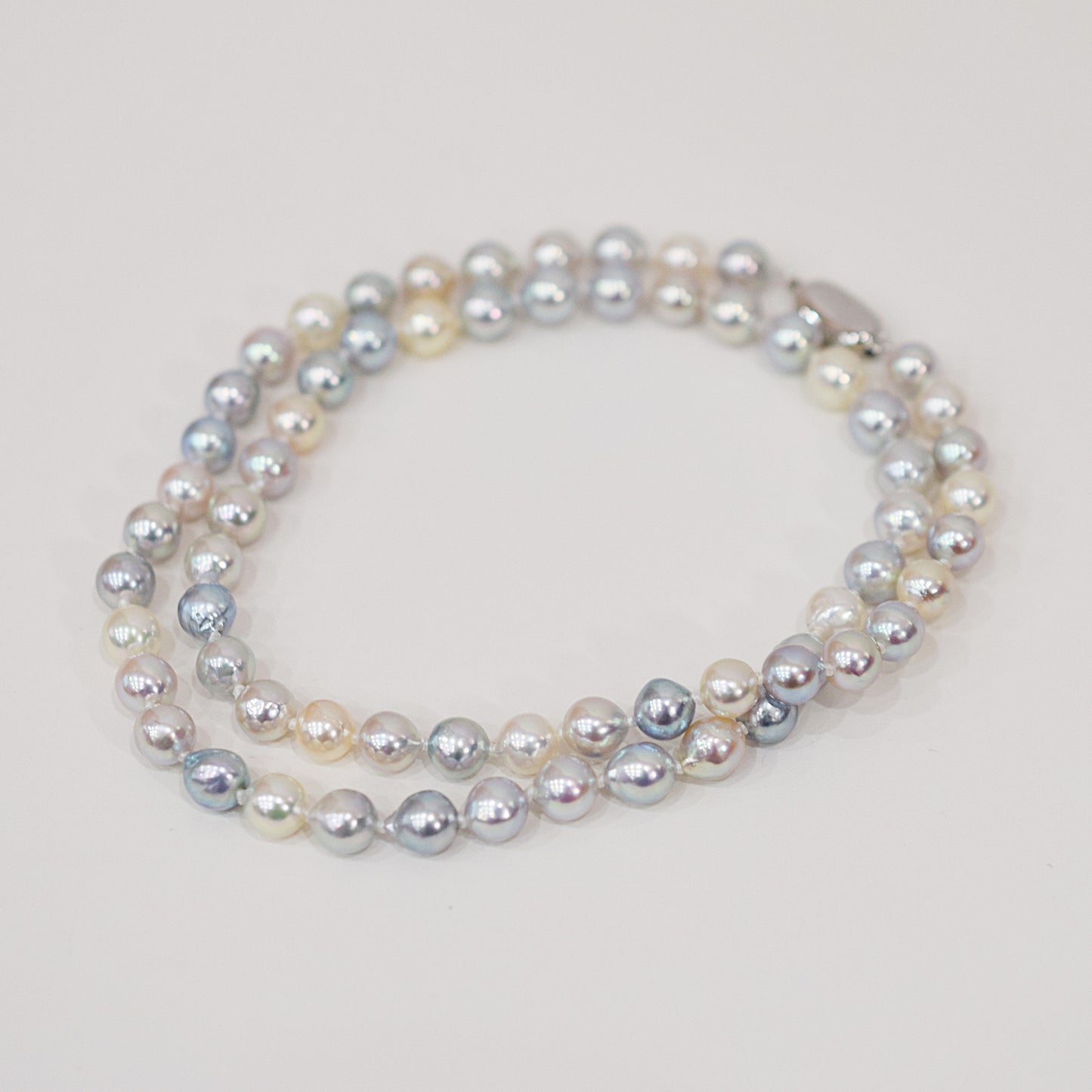 Limited to actual item Necklace Natural Multi color Semi-round Baroque 6mm - 7mm Akoya Pearl Japan 19.4inch starand choker