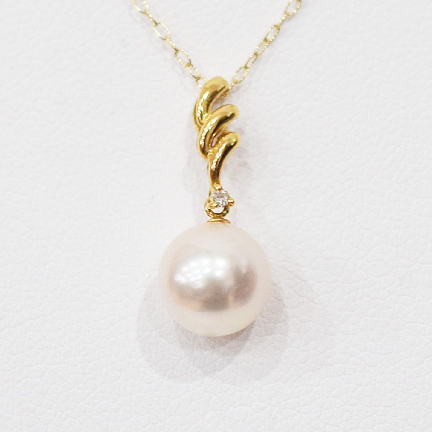 Hanadama rank White pink 8mm - 9.5mm Diamond 18K pendant necklace Akoya Pearl Real Japan Seawater pearl SIKC420 RP00021