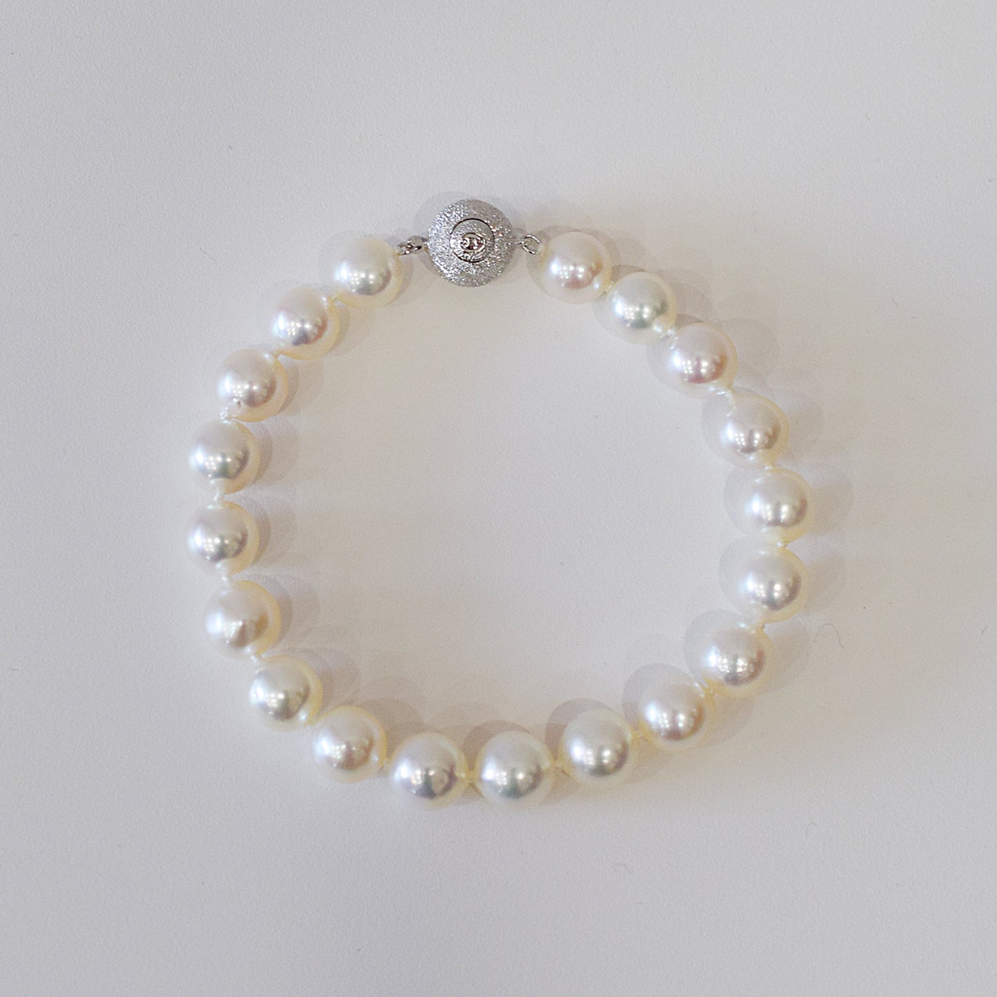 <SALE> Limited to actual item 9mm - 9.5mm White pink Semi round 〜 Baroque SV925 21cm 8.26inch Akoya Pearl Bracelet From Japan AkoyaPearl