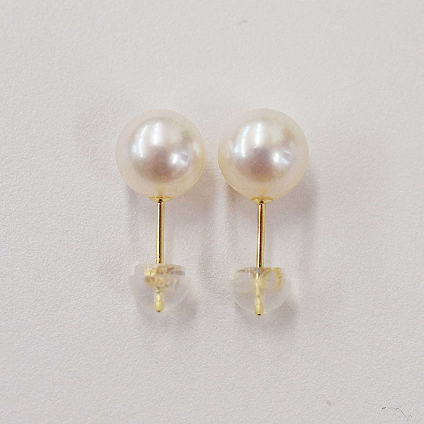 Hanadama rank 7.5mm - 8.5mm Seawater Akoya Pearl White Pink Stud Earring 18K Japan anniversary Japanese Seawater birthday 真珠 あこや 花珠