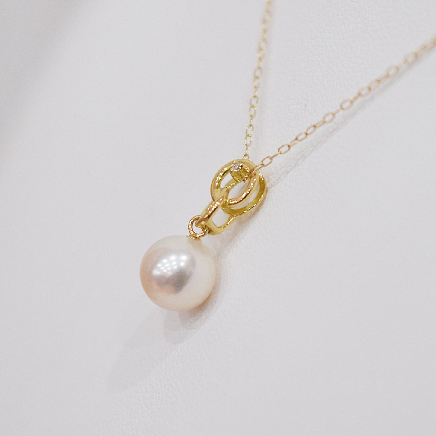 Hanadama rank White pink 8mm - 9.5mm Diamond 18K pendant necklace Akoya Pearl Real Japan Seawater pearl SIKC420 SIK00061