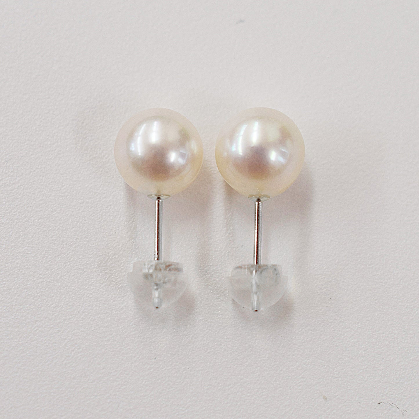 Hanadama rank 7.5mm - 8.5mm Seawater Akoya Pearl White Pink Stud Earring 18K Japan anniversary Japanese Seawater birthday 真珠 あこや 花珠