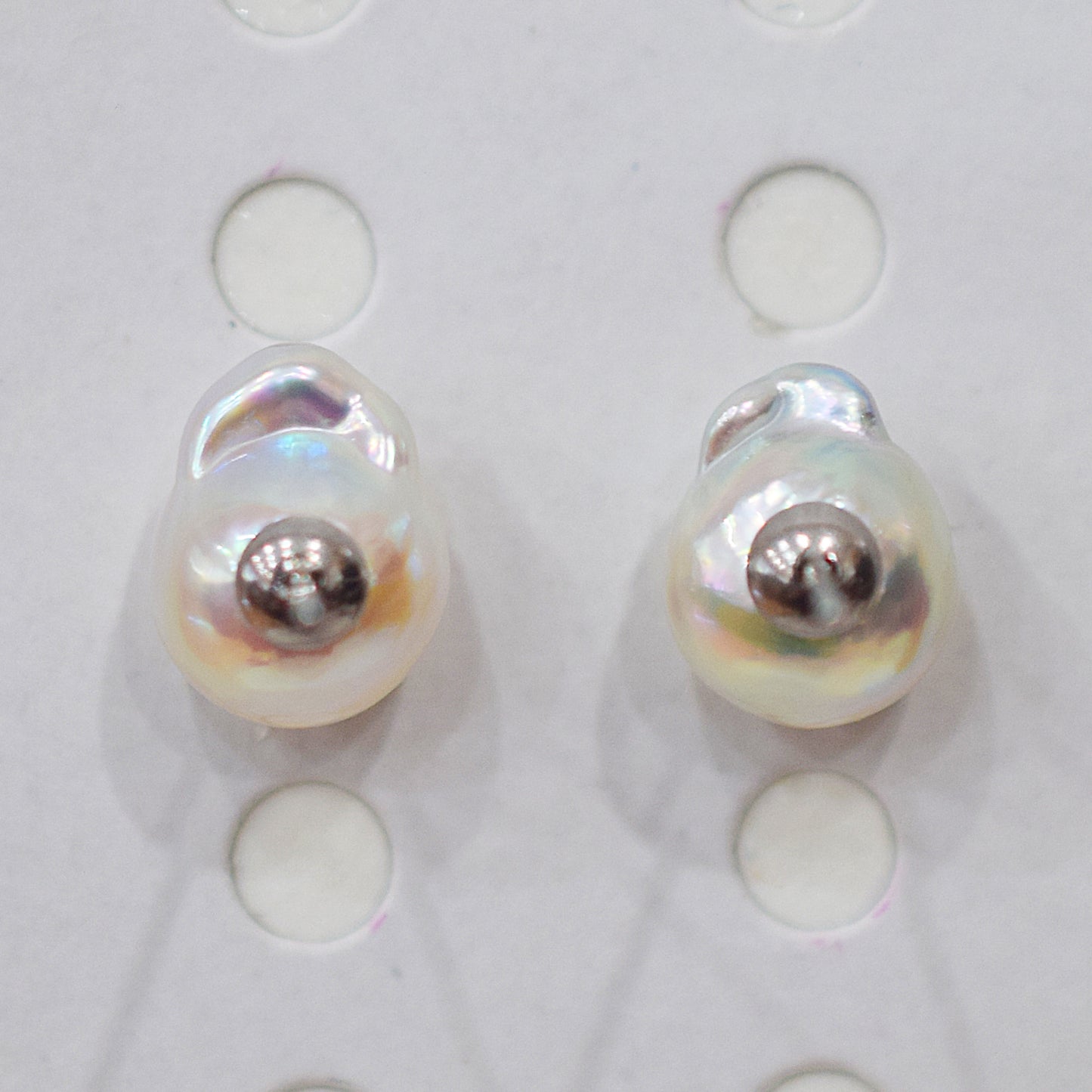 Limited to actual item Natural color akoya Baroque pearl 11mm - 11.5mm Surgical Stainless Steel Seawater Akoya Pearl Stud Earrings Japan