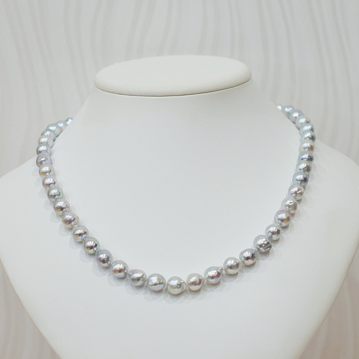 Limited to actual item Necklace Natural color Baroque 9mm - 10mm Akoya Pearl Japan 20.2inch starand choker