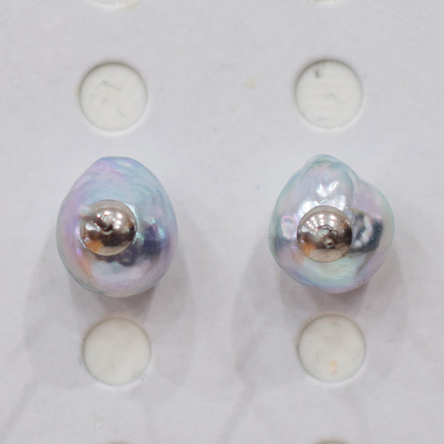 Limited to actual item Natural color akoya Baroque pearl 10mm - 10.5mm Surgical Stainless Steel Seawater Akoya Pearl Stud Earrings Japan