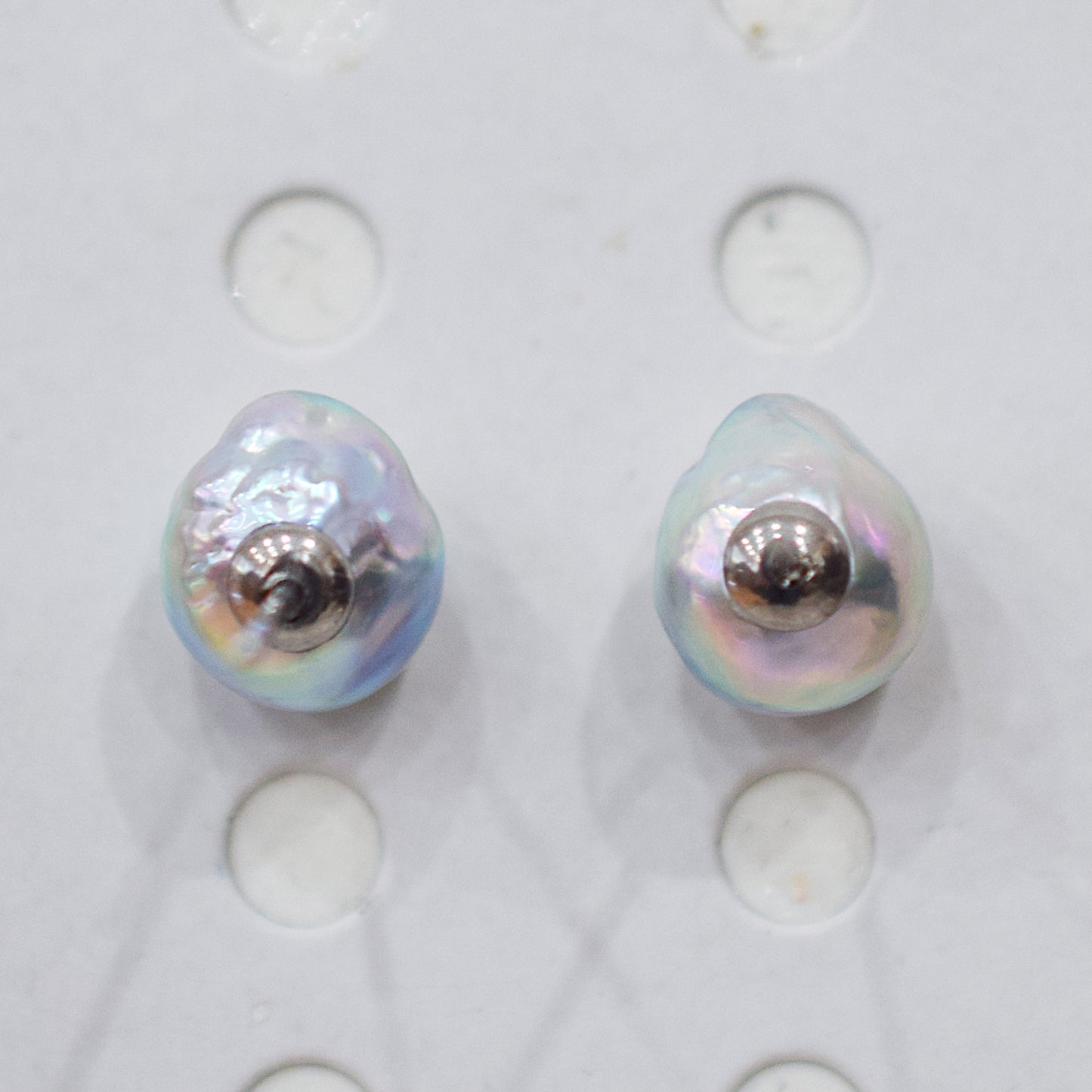Limited to actual item Natural color akoya Baroque pearl 10mm - 10.5mm Surgical Stainless Steel Seawater Akoya Pearl Stud Earrings Japan