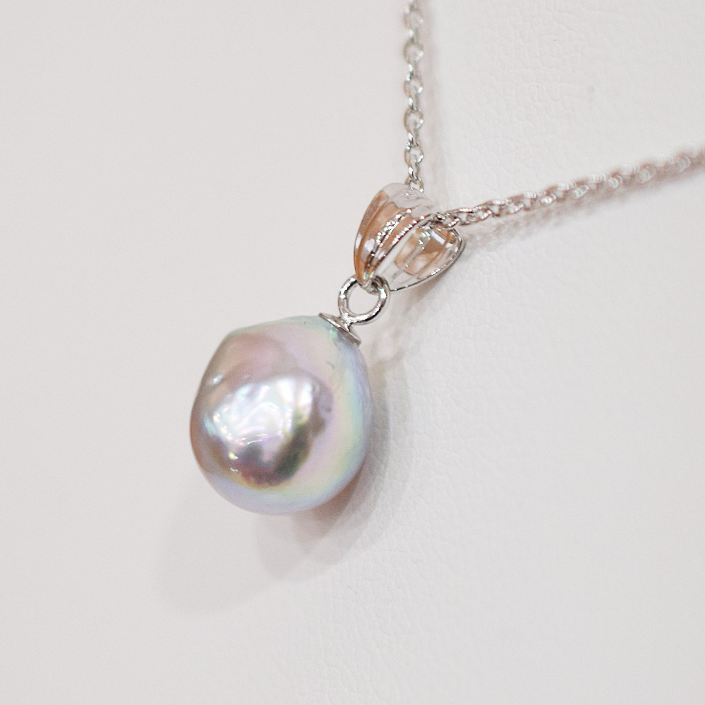 <SALE> Limited to actual item Pendant top Necklace Natural color Baroque 10mm Real Akoya Pearl Japan 17.7inch Japanese