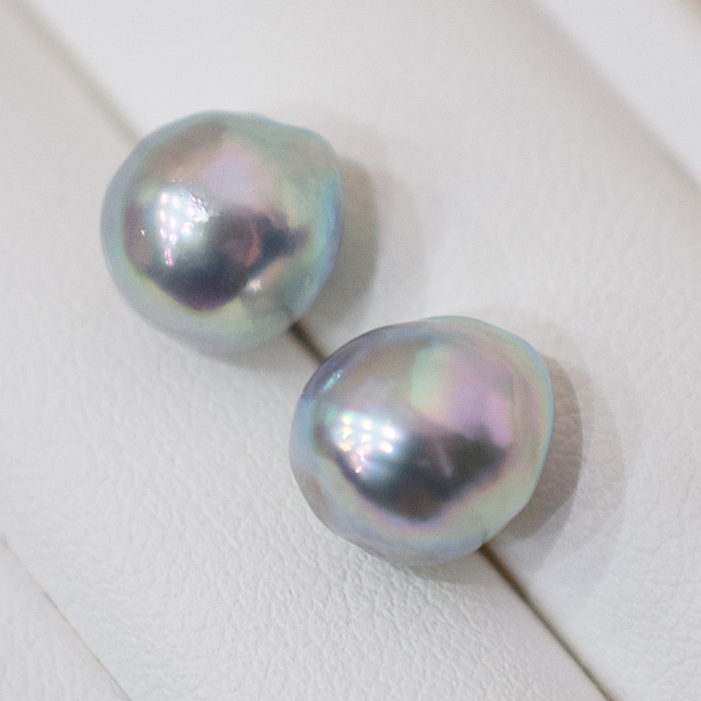 Limited to actual item Natural color akoya Baroque pearl 9.5mm - 10mm Surgical Stainless Steel Seawater Akoya Pearl Stud Earrings Japan