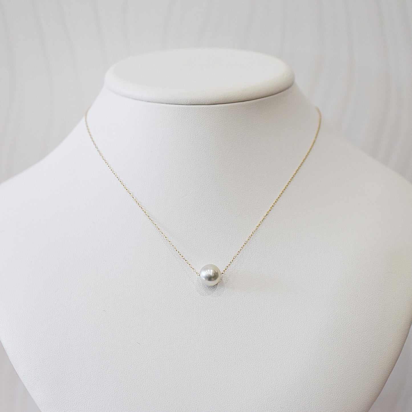 <SALE> Limited to actual item Natural color 9mm - 9.5mm Semi - Round K10YG necklace Seawater Real Akoya Pearl Japan