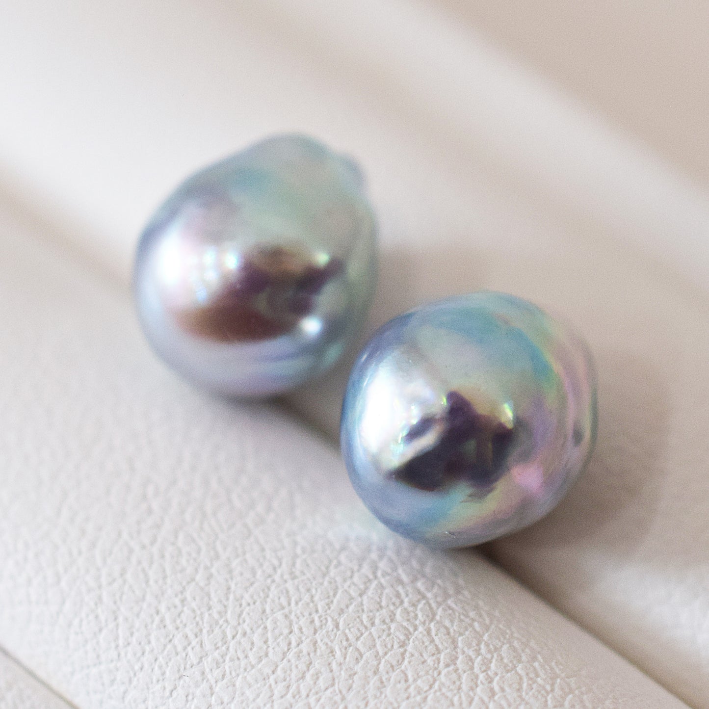 Limited to actual item Natural color akoya Baroque pearl 10.5mm - 11mm Surgical Stainless Steel Seawater Akoya Pearl Stud Earrings Japan