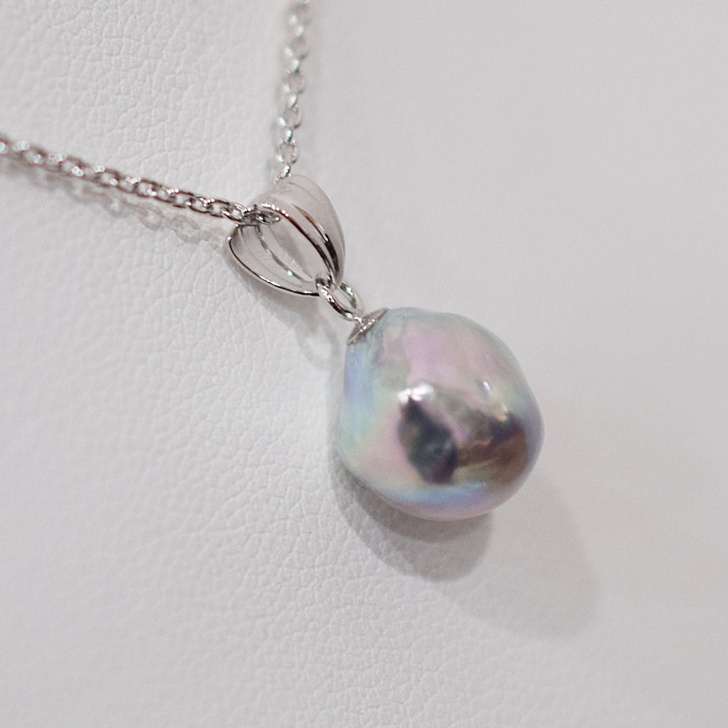 <SALE> Limited to actual item Pendant top Necklace Natural color Baroque 10mm Real Akoya Pearl Japan 17.7inch Japanese