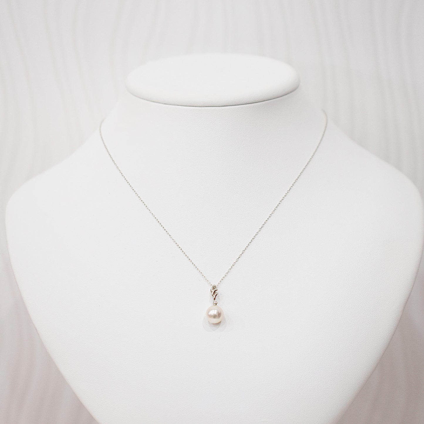 Hanadama rank White pink 8mm - 9.5mm Diamond 18K pendant necklace Akoya Pearl Real Japan Seawater pearl SIKC420 RP00041