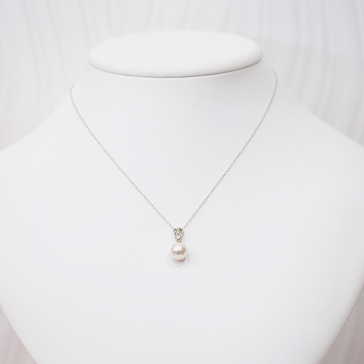 Hanadama rank White pink 8mm - 9.5mm Diamond 14K pendant necklace Akoya Pearl Real Japan Seawater pearl SIKC420 RP0009
