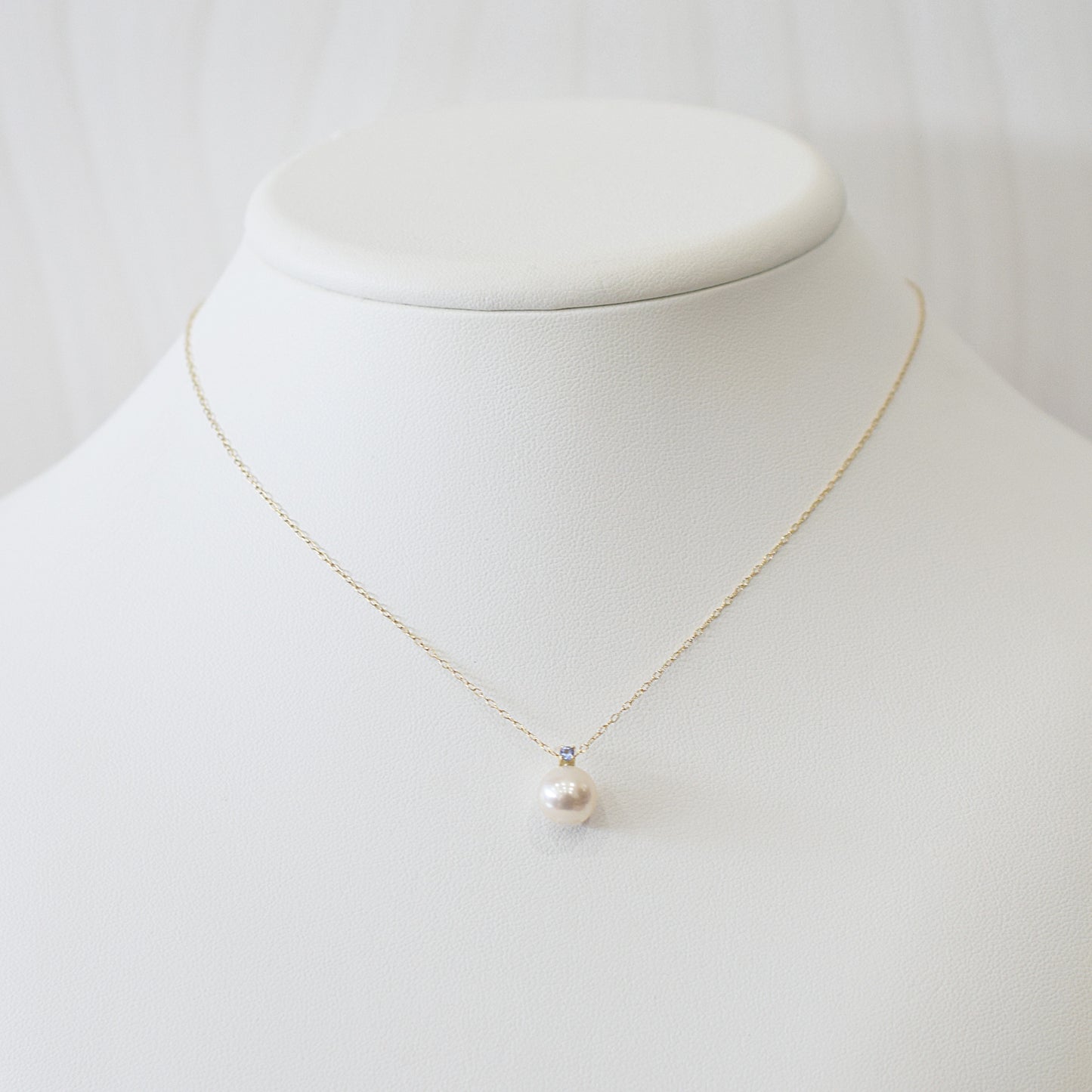 Hanadama rank White pink 8mm - 9.5mm Birthstone Tanzanite 10K pendant necklace Akoya Pearl Real Japan Seawater pearl