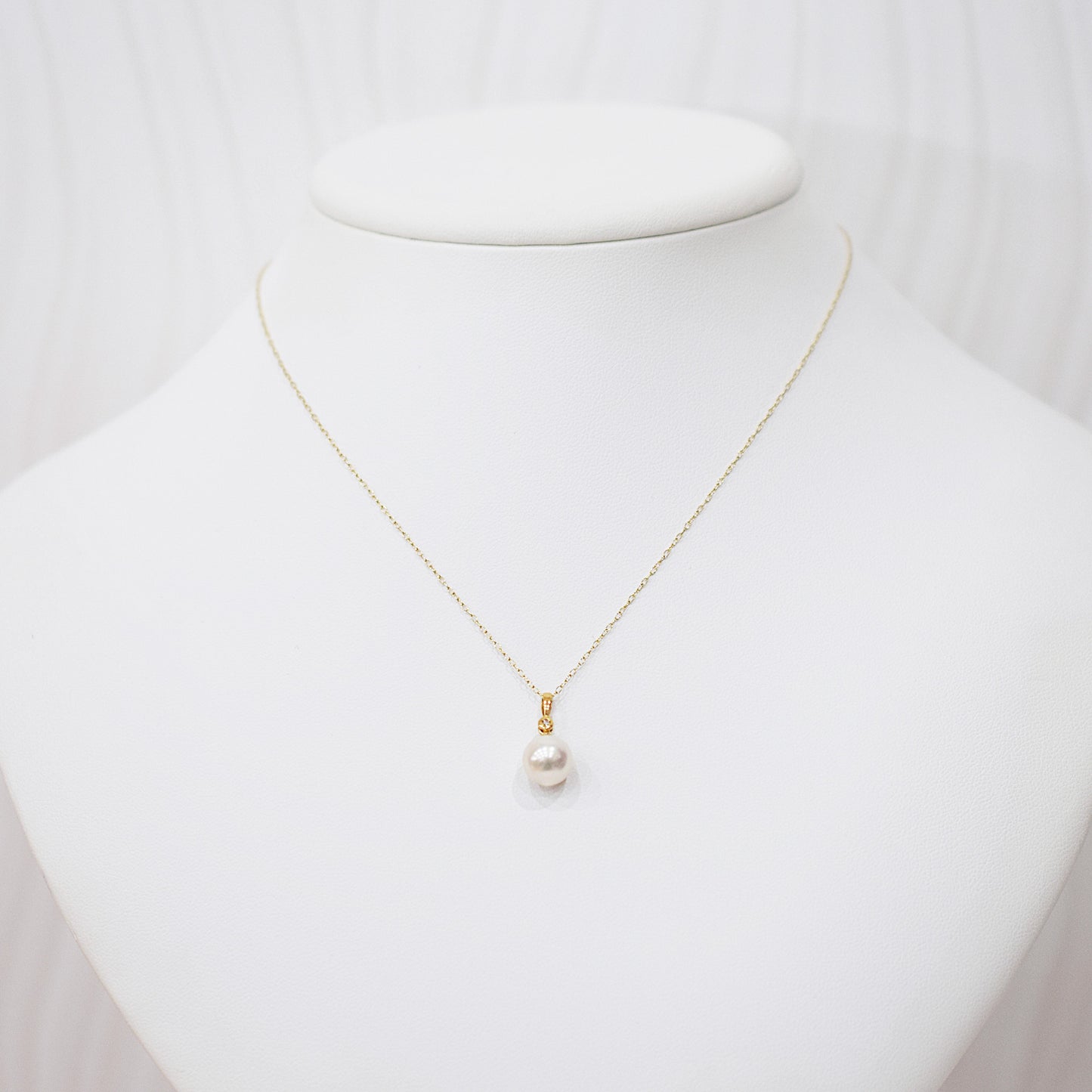 Hanadama rank White pink 8mm - 9.5mm Diamond 18K pendant necklace Akoya Pearl Real Japan Seawater pearl SIKC420 RP0007