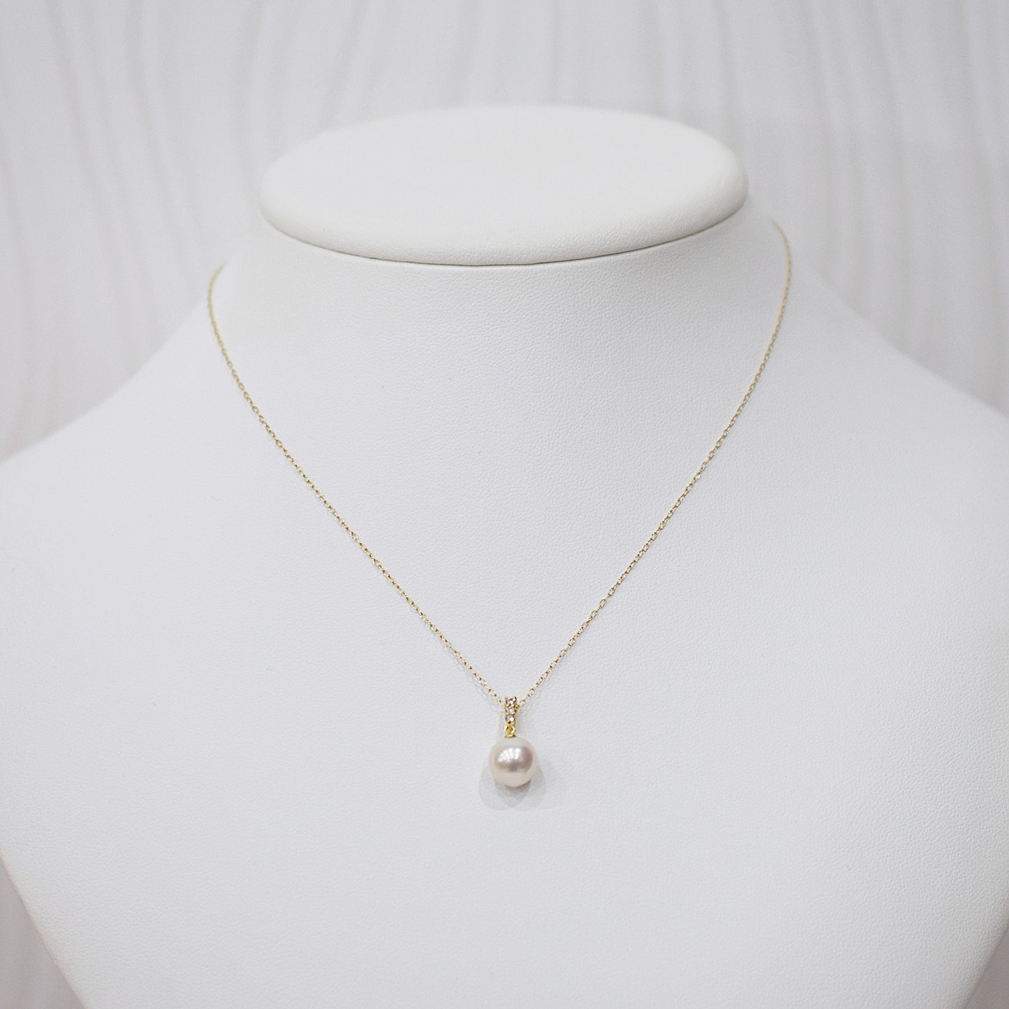 Hanadama rank White pink 8mm - 9.5mm Diamond 18K pendant necklace Akoya Pearl Real Japan Seawater pearl SIKC420 SIK00022