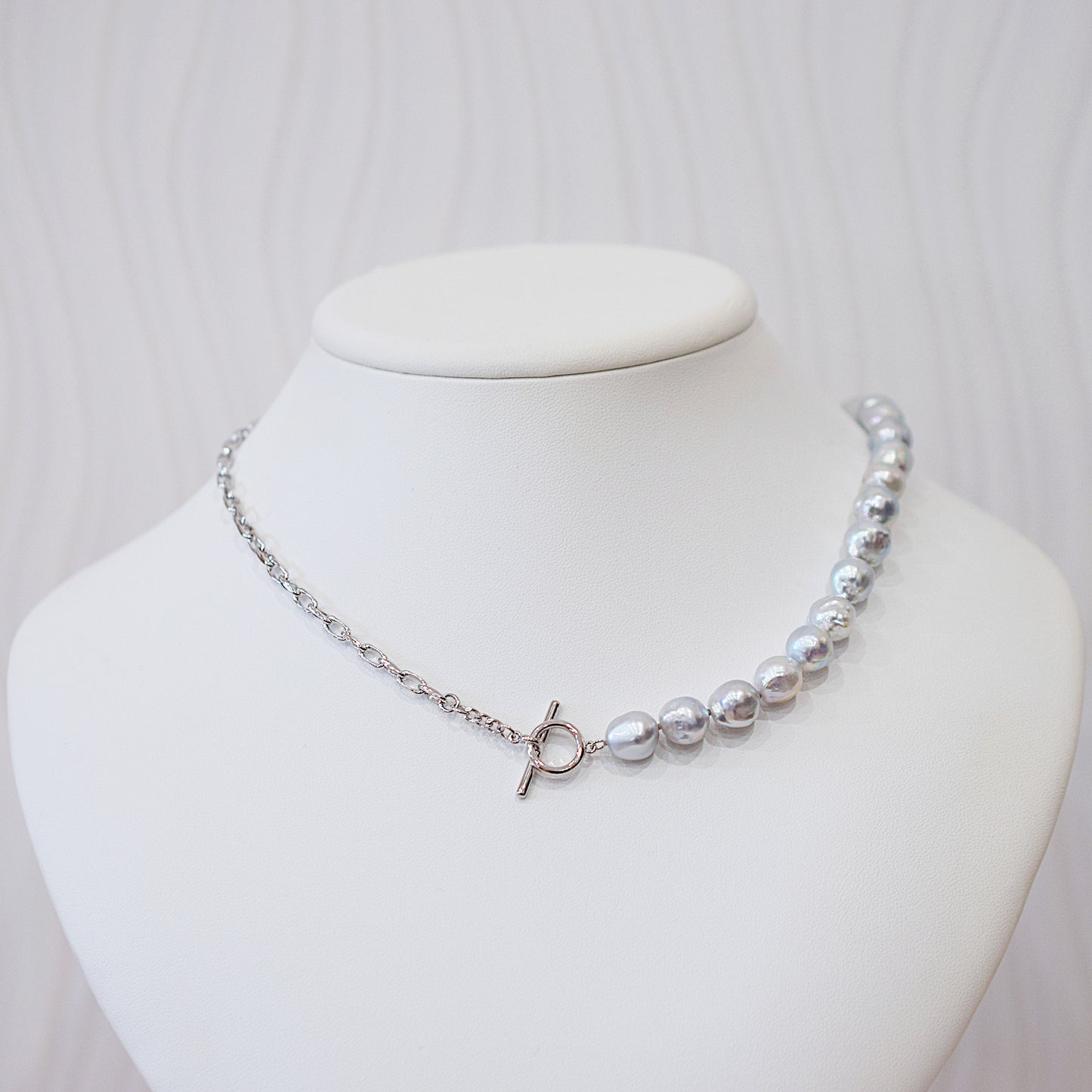 Limited to actual item Necklace Natural color Baroque 9mm - 10mm Real Akoya Pearl From Japan 17.5inch starand choker Japanese akoyapearl