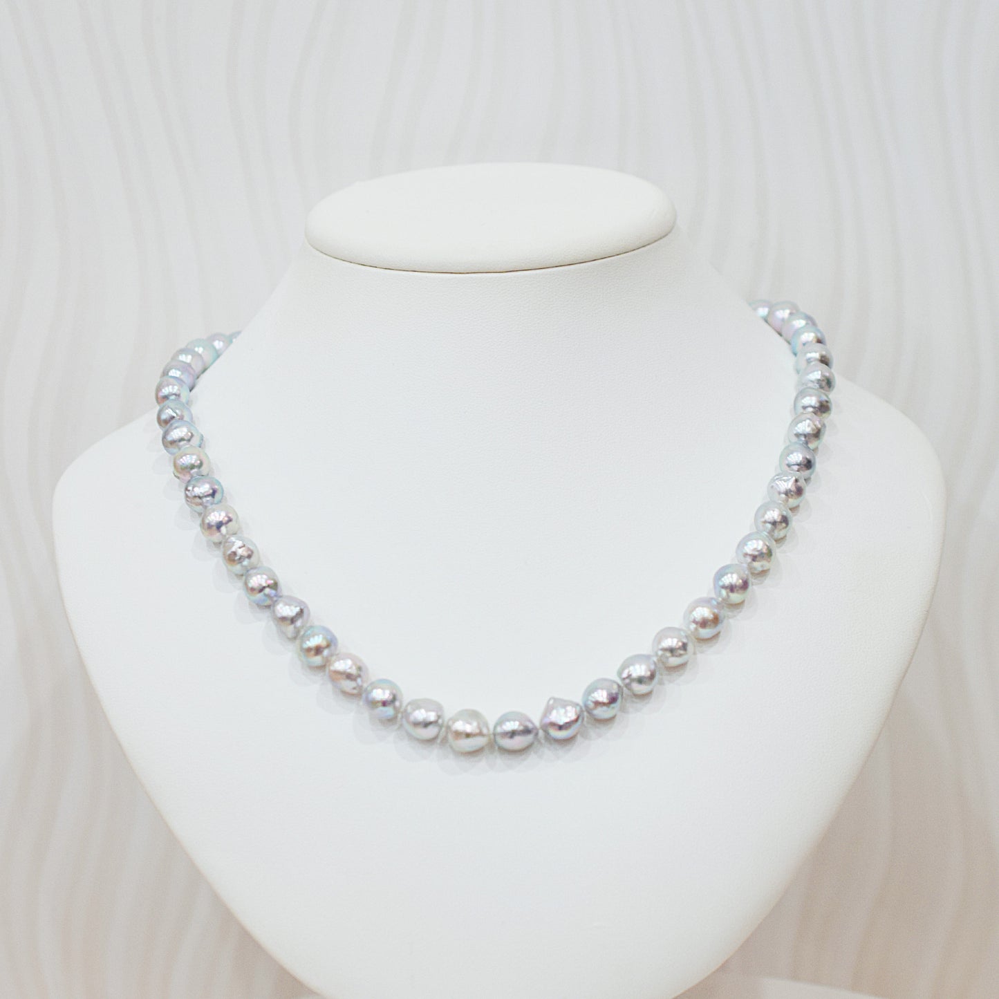 Limited to actual item Necklace Natural color Baroque 9mm - 10mm Akoya Pearl Japan 20.6inch starand choke