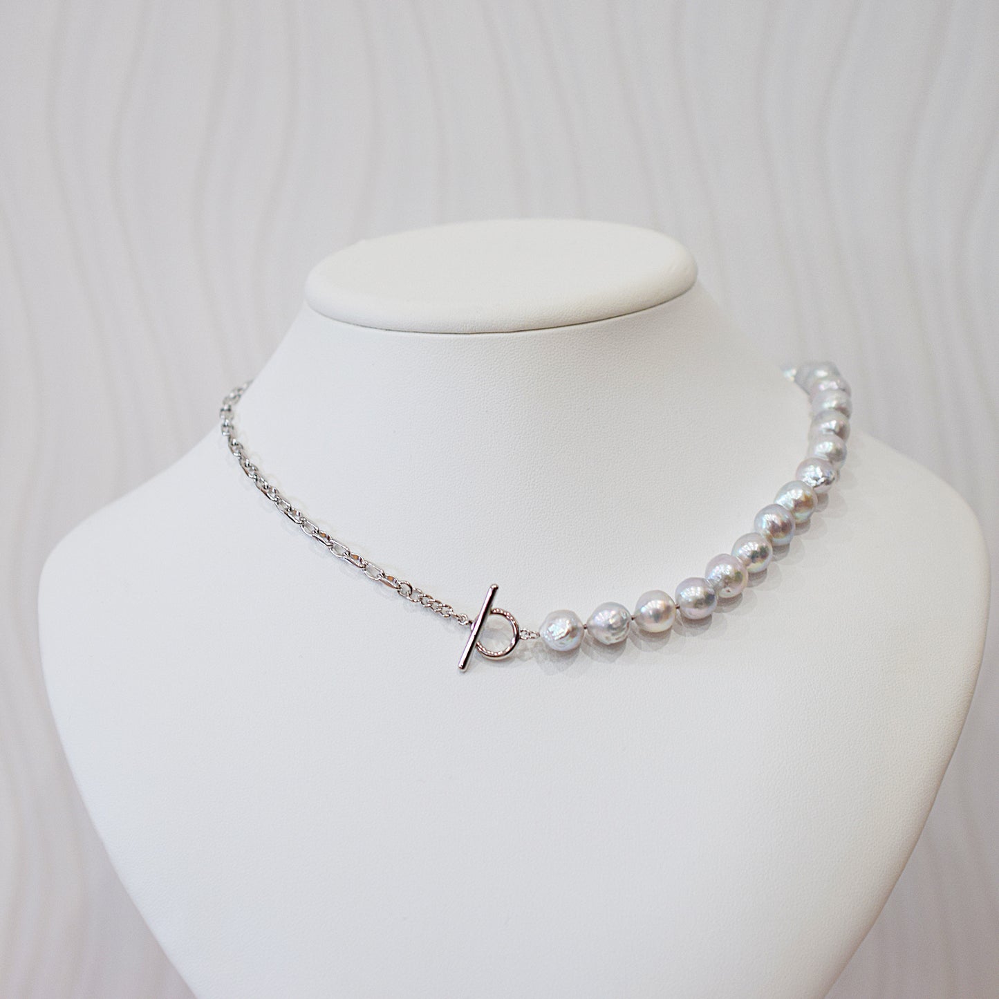 Limited to actual item Necklace Natural color Baroque 9mm - 10mm Real Akoya Pearl From Japan 17.5inch starand choker Japanese akoyapearl