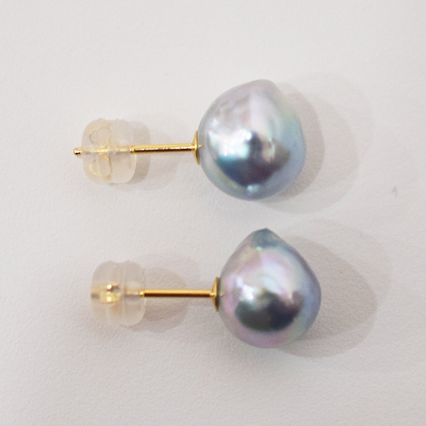 Limited to actual item Natural color akoya pearl Baroque pearl 10mm - 10.5mm 18K 14K Surgical Stainless Steel stud Earrings Japan akoyapearl