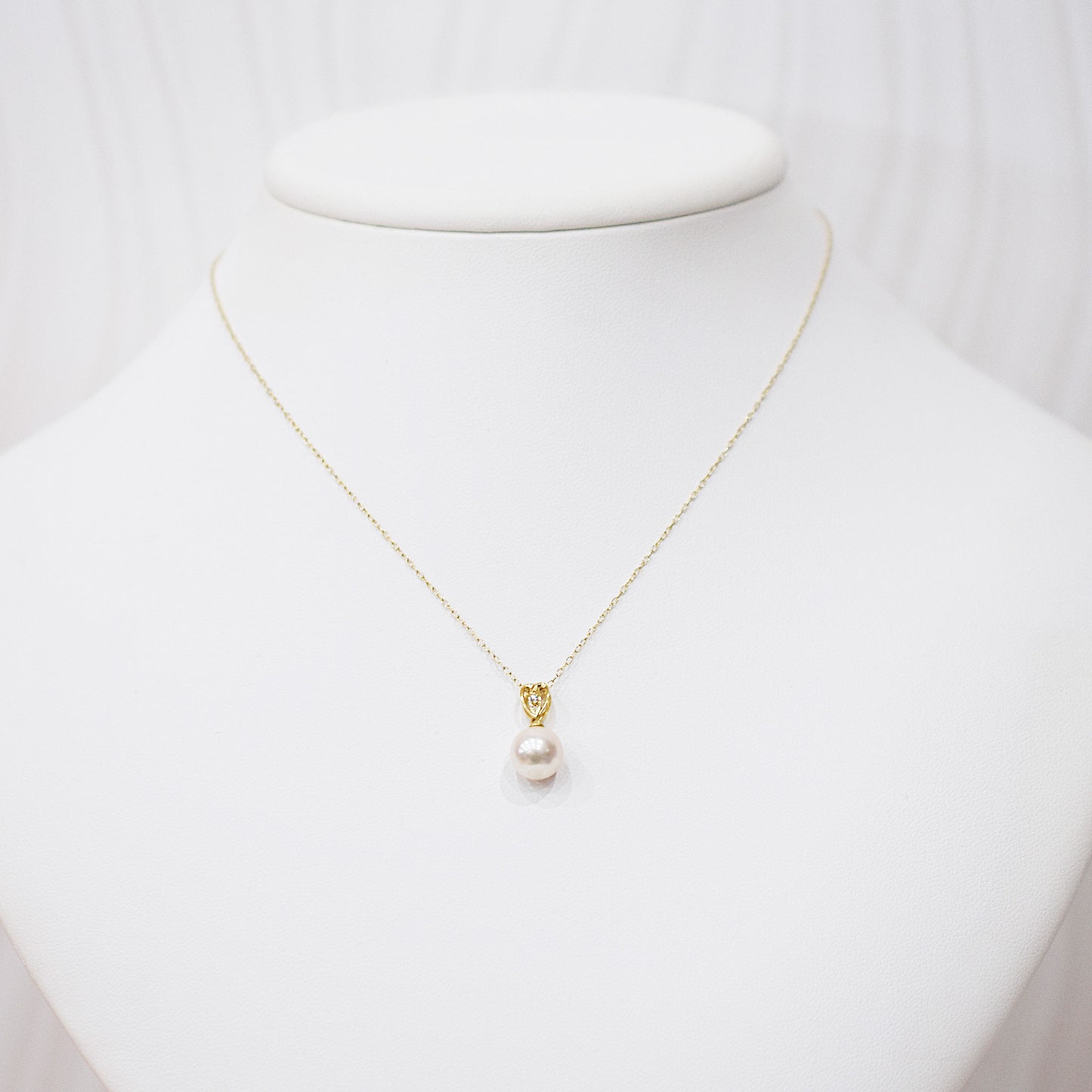 Hanadama rank White pink 8mm - 9.5mm Diamond 18K pendant necklace Akoya Pearl Real Japan Seawater pearl SIKC420 RP0009