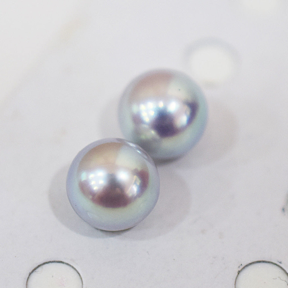 AAA rank 8mm - 8.5mm Natural 1pair 2pc Real Akoya Pearl studs Earring Japan Japanese Seawater reenspearl birthday loose