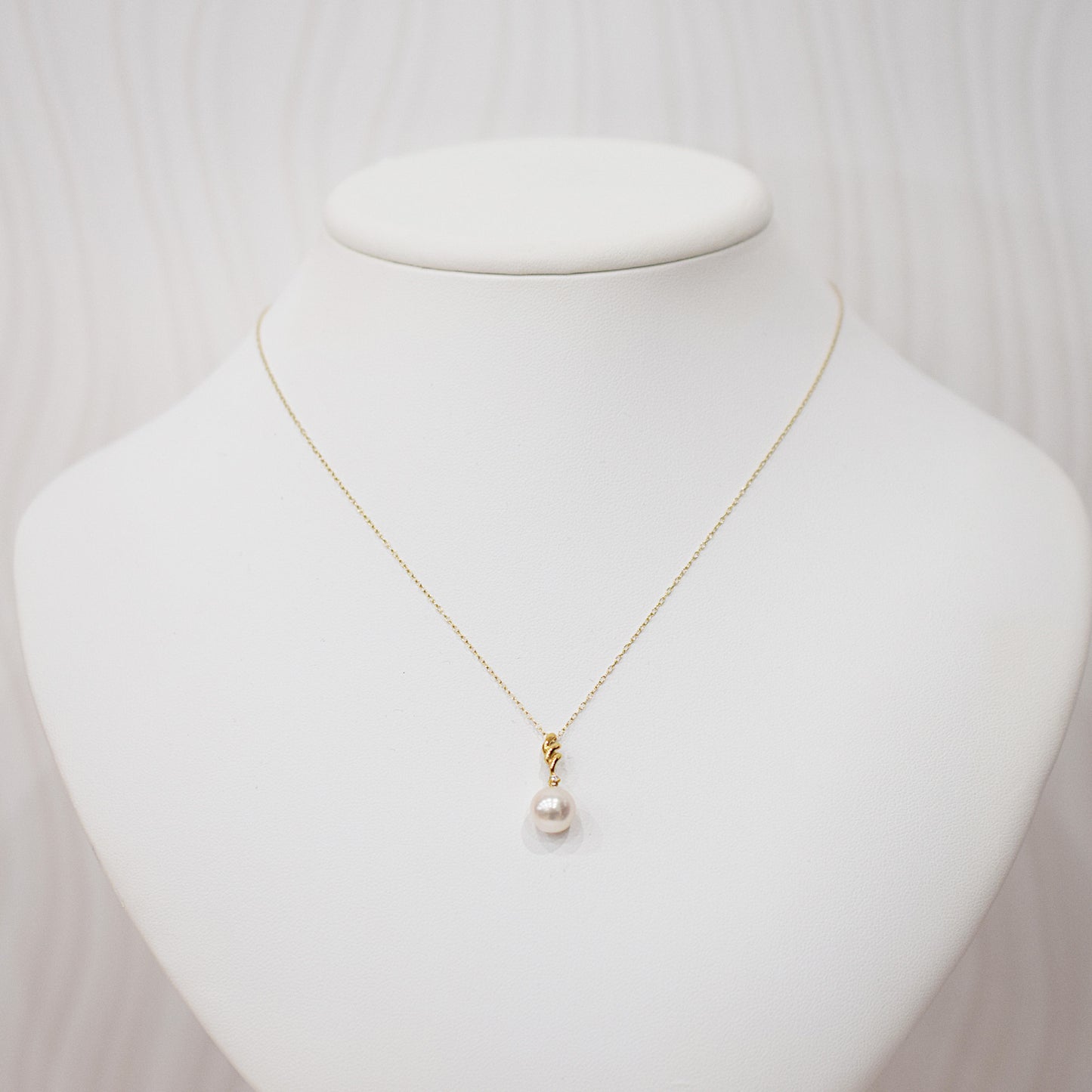 Hanadama rank White pink 8mm - 9.5mm Diamond 18K pendant necklace Akoya Pearl Real Japan Seawater pearl SIKC420 RP00021