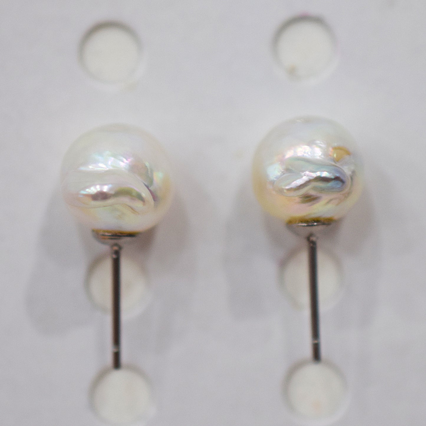 Limited to actual item Natural color akoya Baroque pearl 11mm - 11.5mm Surgical Stainless Steel Seawater Akoya Pearl Stud Earrings Japan
