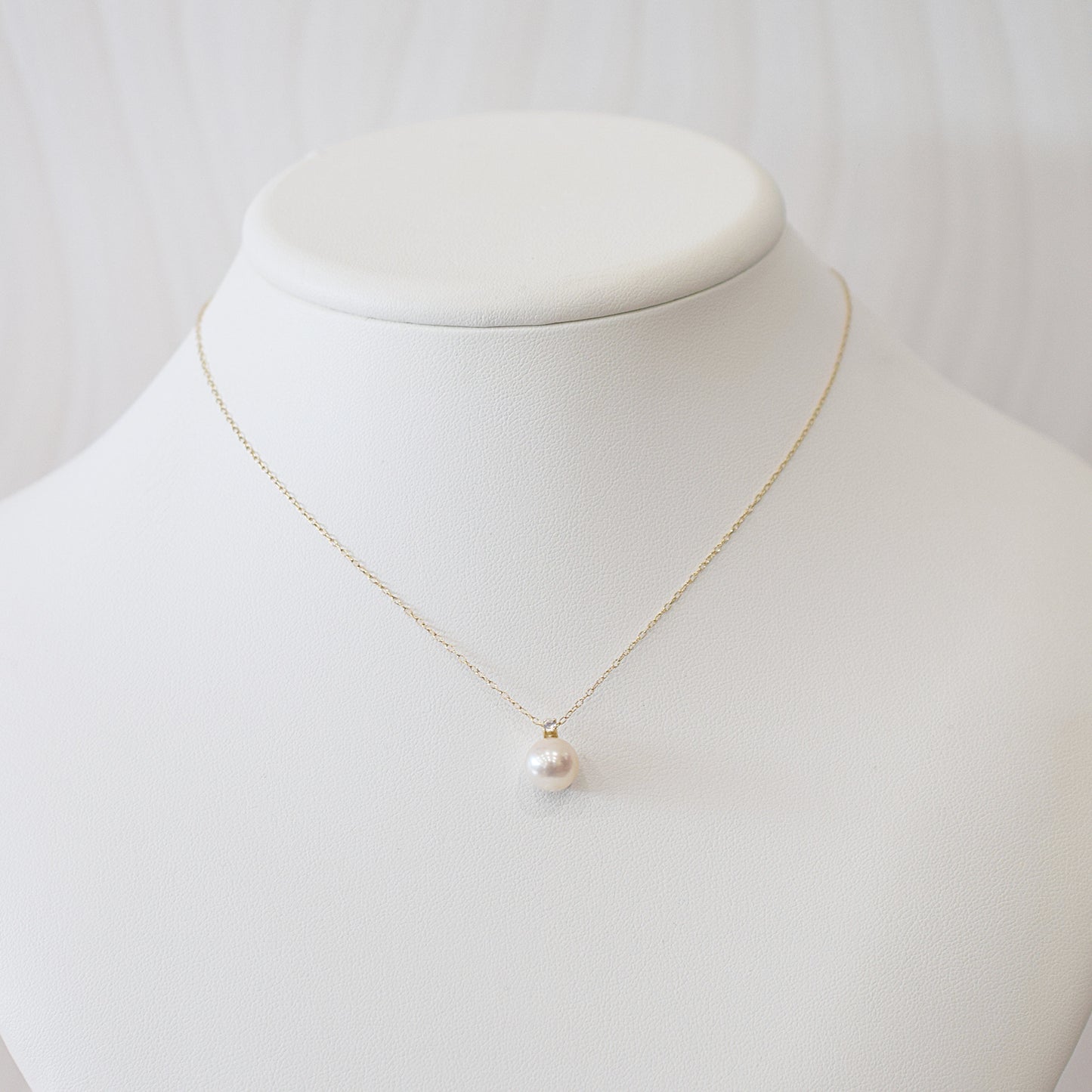Hanadama rank White pink 8mm - 9.5mm Birthstone Moonstone 10K pendant necklace Akoya Pearl Real Japan Seawater pearl
