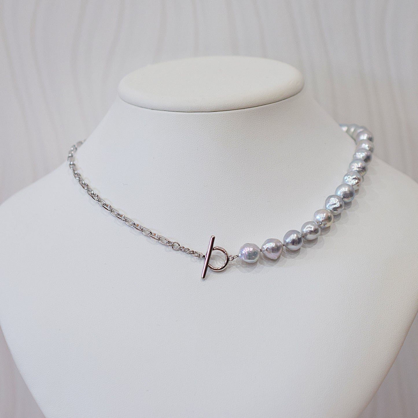 Limited to actual item Necklace Natural color Baroque 9mm - 10mm Real Akoya Pearl From Japan 17.5inch starand choker Japanese akoyapearl