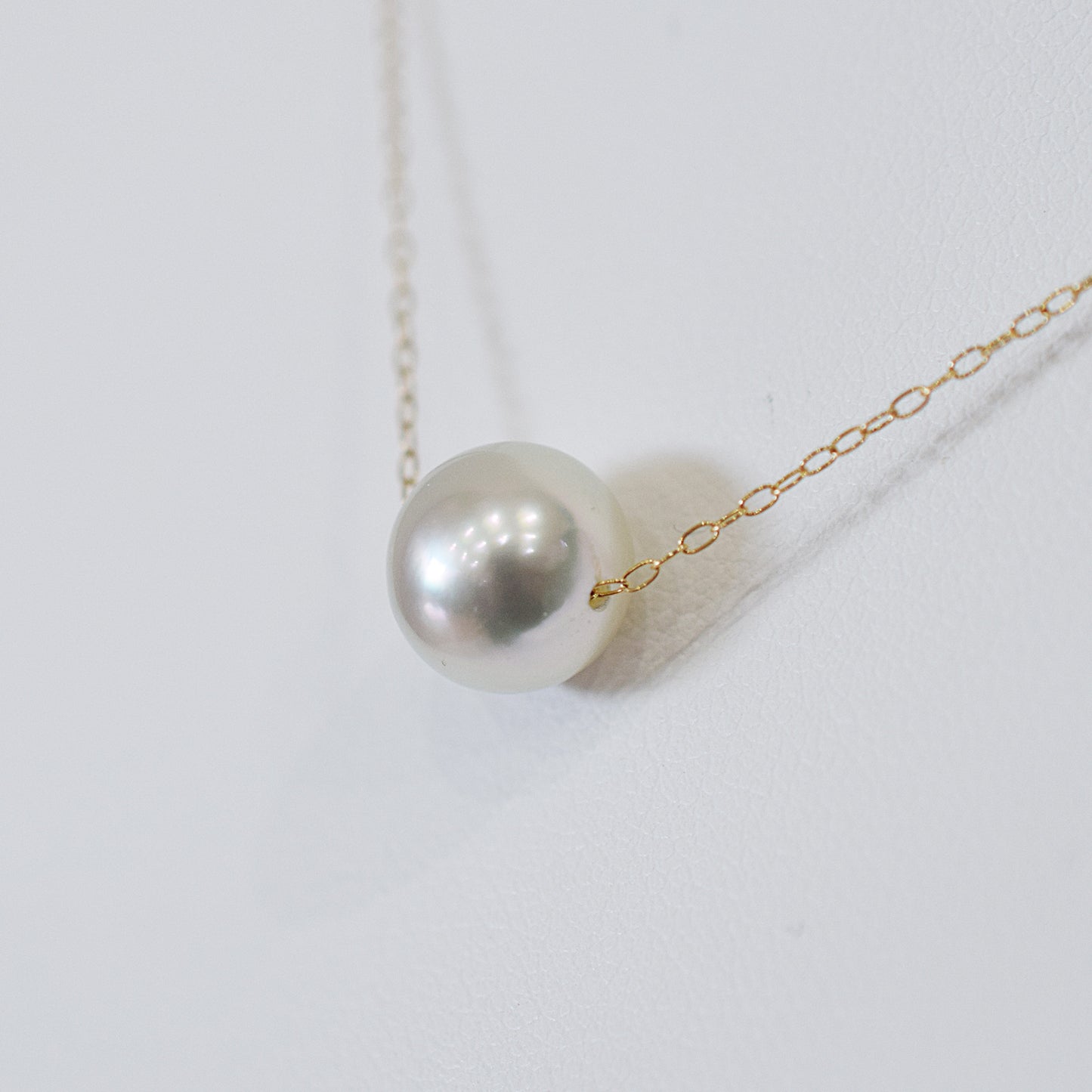 <SALE> Limited to actual item Natural color 9mm - 9.5mm Semi - Round K10YG necklace Seawater Real Akoya Pearl Japan