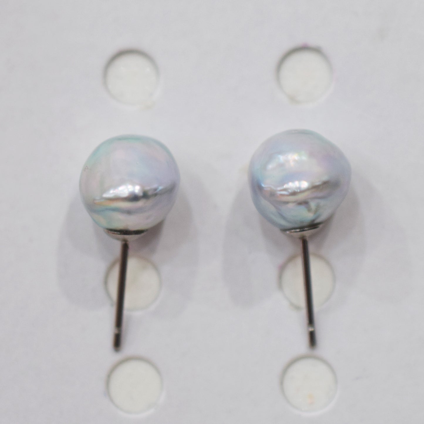 Limited to actual item Natural color akoya Baroque pearl 10.5mm - 11mm Surgical Stainless Steel Seawater Akoya Pearl Stud Earrings Japan