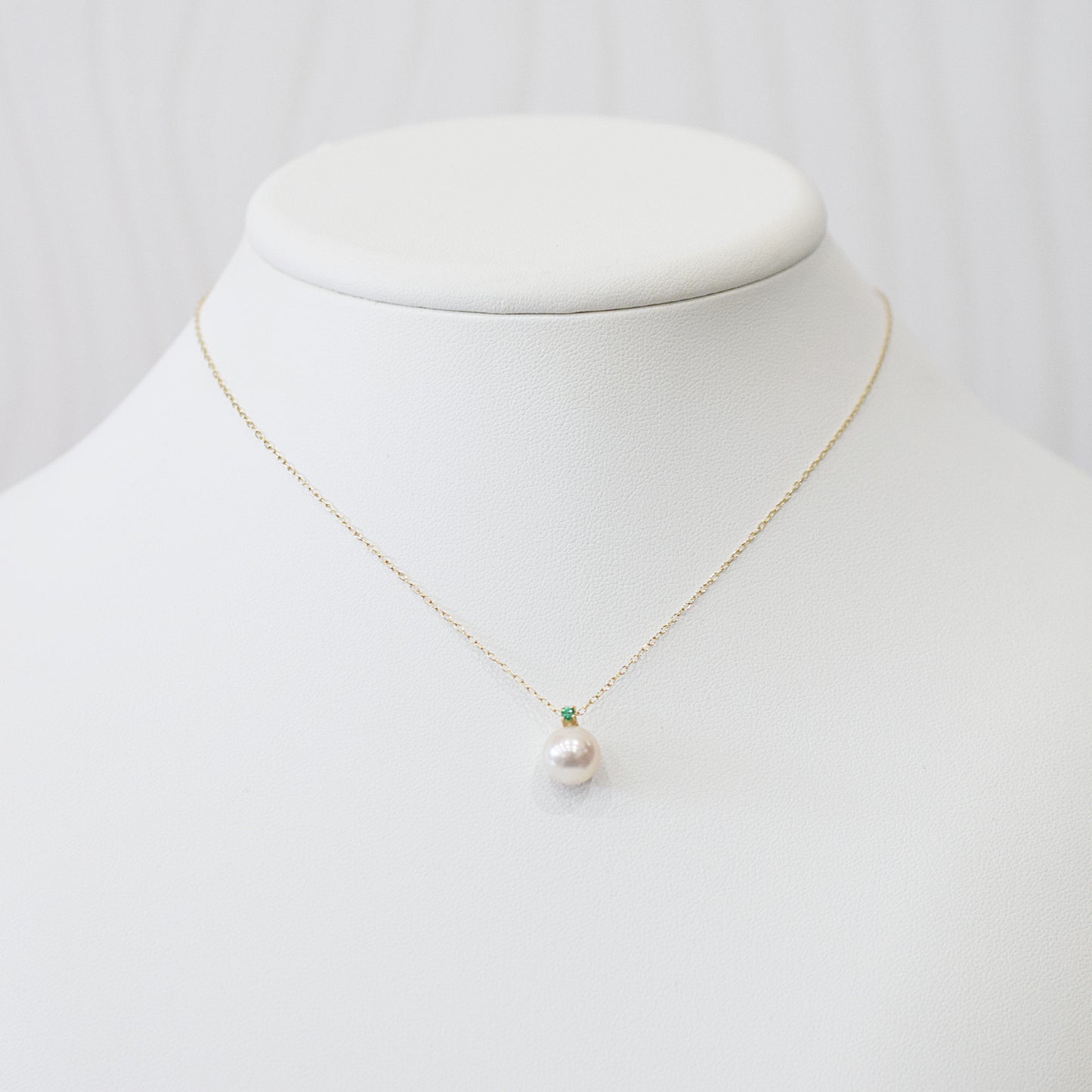 Hanadama rank White pink 8mm - 9.5mm Birthstone Emerald 10K pendant necklace Akoya Pearl Real Japan Seawater pearl
