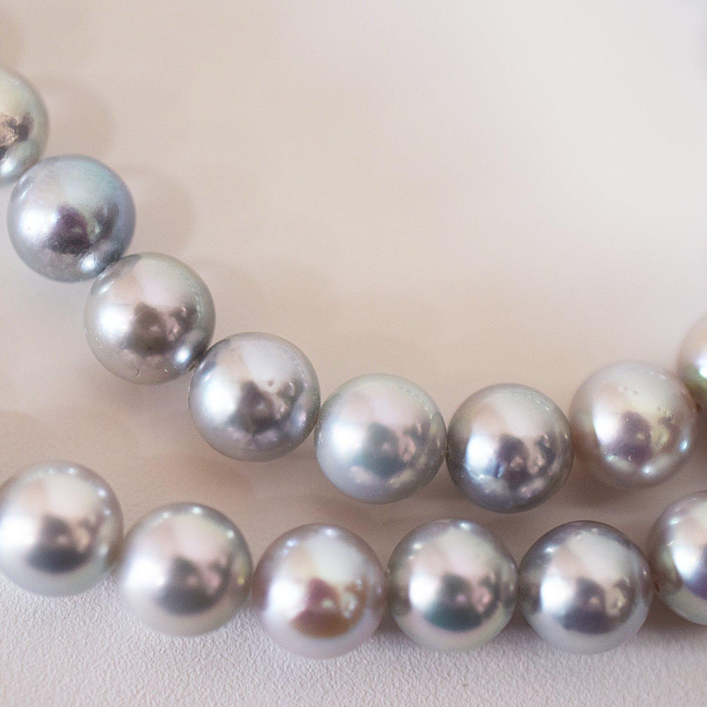 Limited to actual item Necklace Multi color Natural color Semi-round 8mm - 8.5mm Real Akoya Pearl Japan 16.1inch starand choker reenspearl